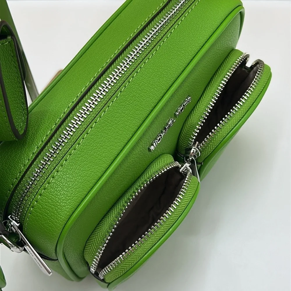 Michael Kors Jet Set Leather Medium Crossbody Bag with Case for Apple Airpods Pr - Picture 12 of 16
